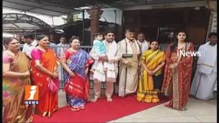 CM Chandrababu Naidu Grandson Devansh's Aksharabhyasam Ceremony In Tirumala | iNews