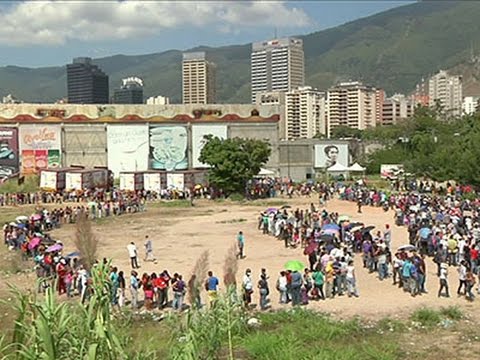 Raw- Long Grocery Lines During Venezuela Crisis News Video