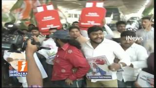 Youth Congress Protest Against LPG Prices Hikes At Hyderabad Civil Supply Office | iNews