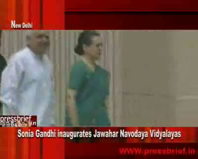Sonia Gandhi inaugurates 31 Jawahar Navodaya Vidyalayas, 8th September 2010
