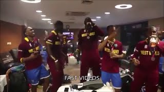 Dressing Room Celebrations West Indies Team after winning World CUP T20 2016