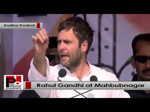 Rahul Gandhi in Mehbubnagar, Andhra Pradesh- Telangana is a reality because of Congress