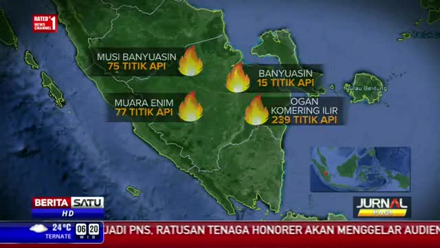 Ada 1.210 Titik Api di Pulau Sumatera