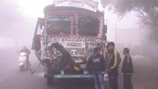 More than one dozen vehicles met with accident due to Dense fog on NH1 Haryana!