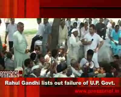  Rahul Gandhi lists out failure of U.P. Govt.  