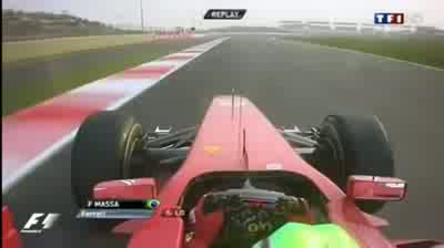 Felipe Massa Crash with Curb Broken Suspension AGAIN - BBC - F1 2011 - Round 17 - India