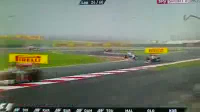 Felipe Massa Lewis Hamilton Accident Incident Crash - SKY - F1 2011 - Round 17 - India