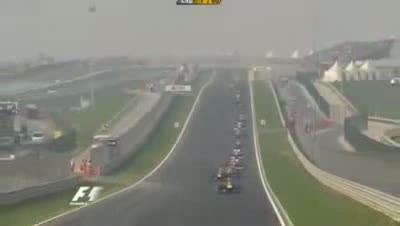 Indian GP Start + Crashes and Accidents - BBC - F1 2011 - Round 17 - India