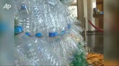 Christmas Tree of Used Water Bottles