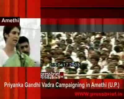Priyanka gandhi vadra campaigning in amethi (u.p.) 04th april 2009