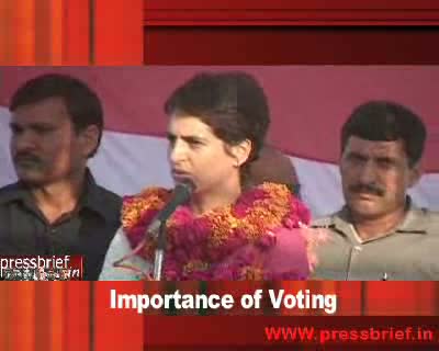 Priyanka Gandhi Vadra says Voting is Importance
