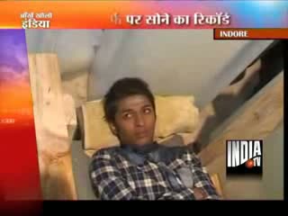 Indore Youth Sets Indian Record For Sleeping On Ice Slabs For 2 hr 15 min
