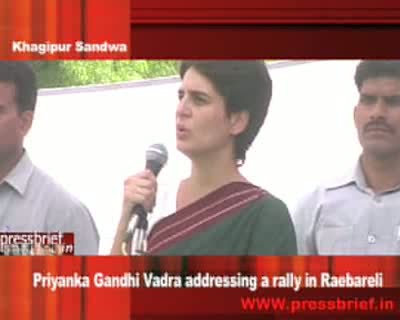Priyanka Gandhi Vadra addressing a rally in Raebareli_Khagipur Sandwa_27 April 09