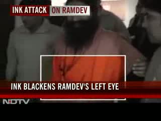Man throws black ink at Baba Ramdev in Delhi