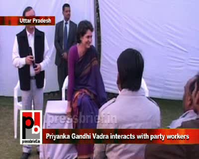 Priyanka Gandhi Vadra interacts with party workers,16th January 2012