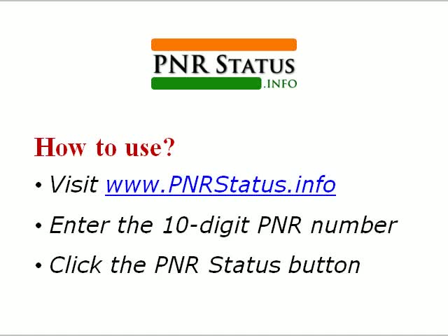 IRCTC PNR Status Enquiry
