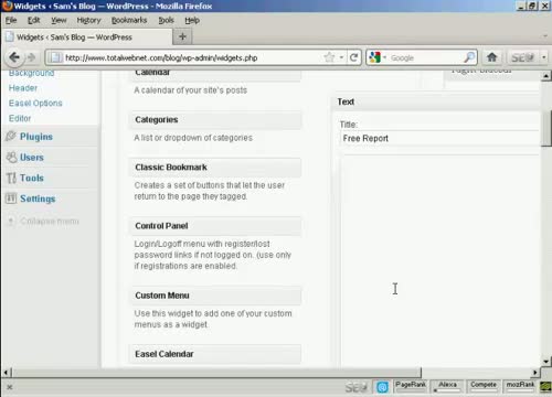 A28 - How to Insert an Aweber Form In The Sidebar with WordPress Videos Free Training Tutorials