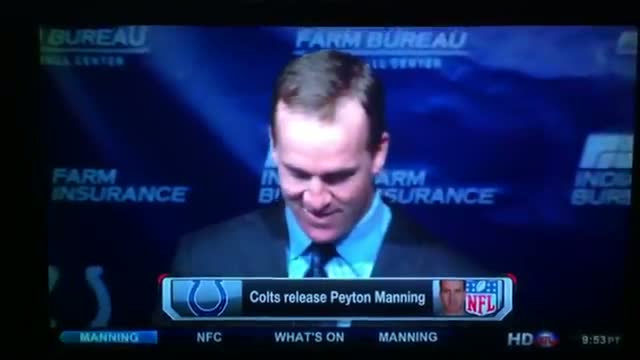 Peyton Manning Press Conference "Goodbye Indianapolis" March 7, 2012