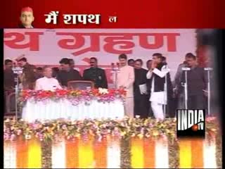 Akhilesh Yadav Sworn In UP Chief Minister video