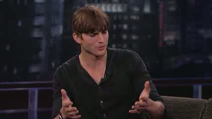 Ashton Kutcher and Justin Bieber on Jimmy Kimmel Live