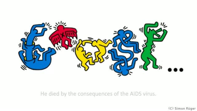 Keith Haring - Google Doodle for US artist (04 May, 2012)