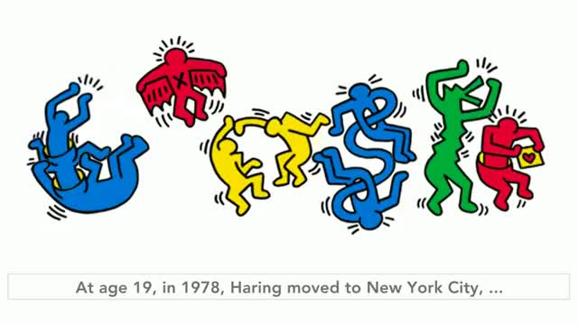 Keith Haring's pop art celebrated in today's (04 May, 2012) Google Doodle