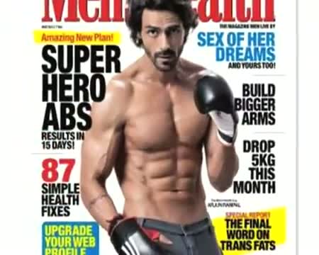 Arjun shows 8 pack abs on Men's magazine!