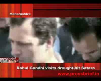 Rahul Gandhi visits drought-hit areas in Satara district in Maharashtra, 28th Apirl 2012