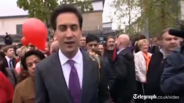 Labour leader Ed Miliband egged on campaign trail