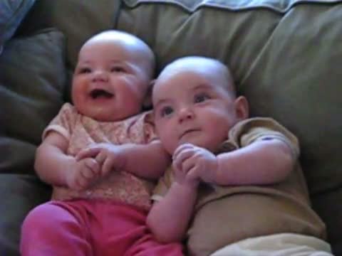 Twin Babies Laughing at Fake Sneezes