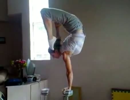 Gymnastics In The Living Room! this is incredible