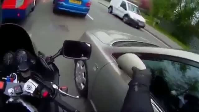 Good guy motorcyclist