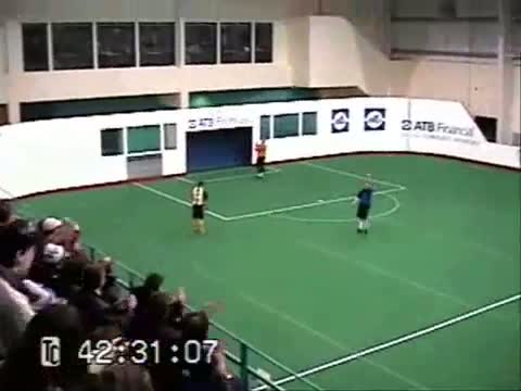 indoor soccer goalie fail