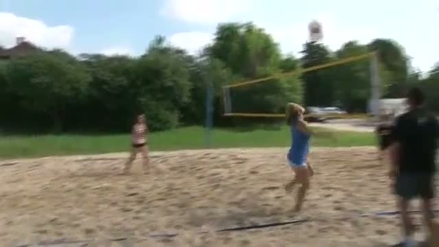 Beach Volleyball Referee Gets A Nice Surprise - funny video