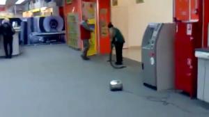 cleaning lady vacuuming fail - funny video