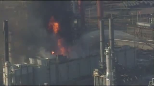 Raw Video - SF Bay Area Refinery Fire