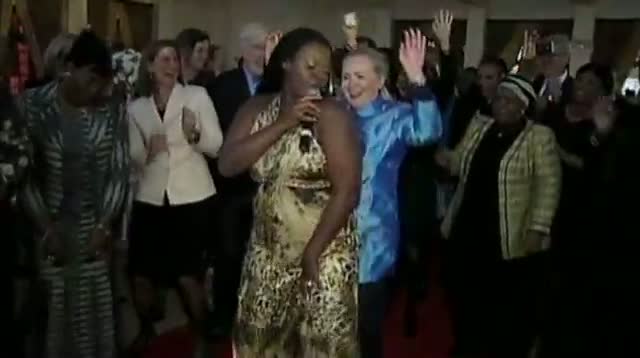 Raw Video - Clinton Dances in Johannesburg