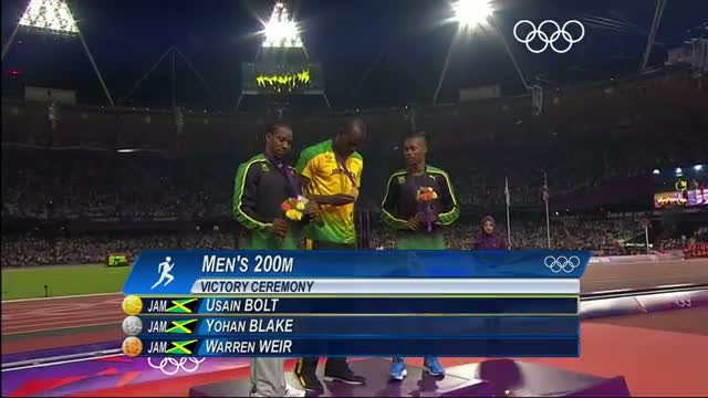 Athletics Men's 200m Final - Jamaica - Gold Silver Bronze - London 2012 Olympic Games Highlights