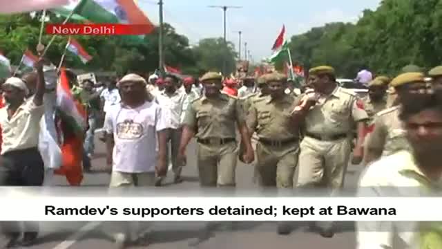 Ramdev's supporters detained; kept at Bawana