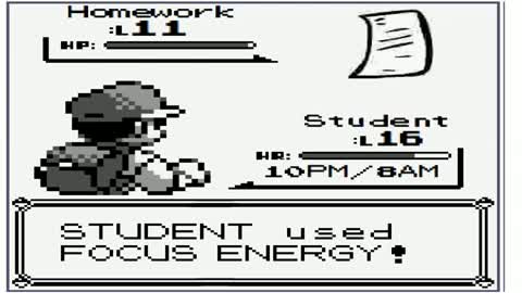Student vs. Homework - Pokemon style