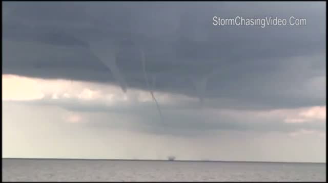 Raw Video - 5 Waterspouts on Lake Michigan