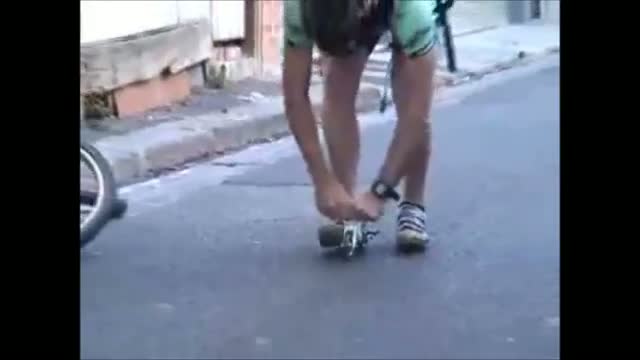 Russian cyclist doing his thing