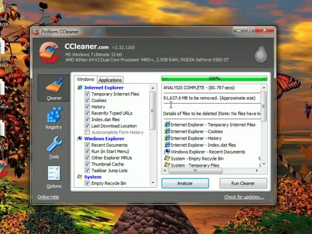 CCleaner, Speed up your computer