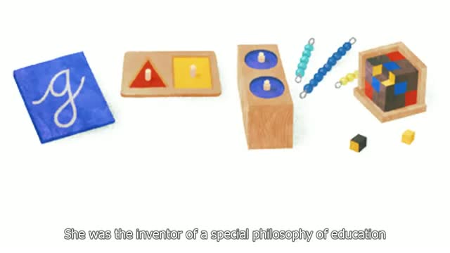 Maria Montessori - Google Doodle for her 142nd birthday