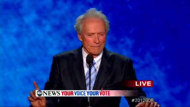 Clint Eastwood's Throat-Slicing Moment at the 2012 Republican National Convention