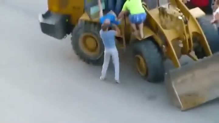 Drunk Guy On A Tractor