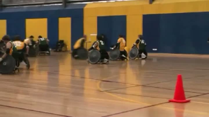 Awesome Wheelchair Rugby Hit