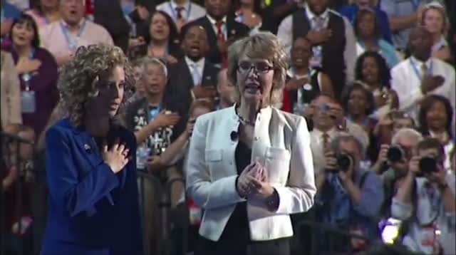 Raw Video - Gabby Giffords Leads Pledge at DNC