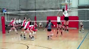 Chick Gets Owned in Volleyball
