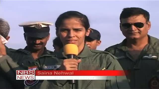 Saina Nehwal flies IAF jet trainer Kiran MK II